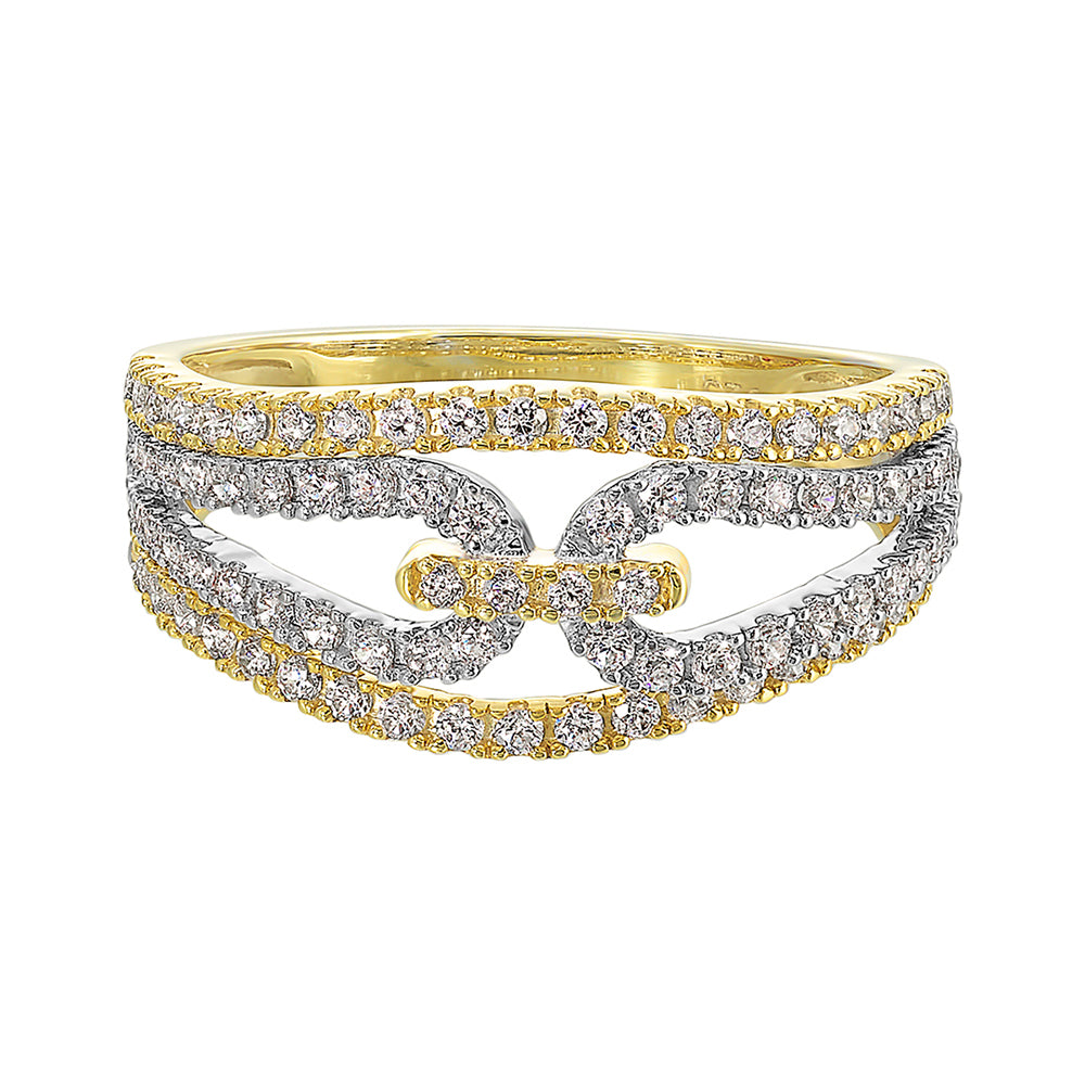 10Kt White Yellow Gold Diamond 3/4Ctw Ring