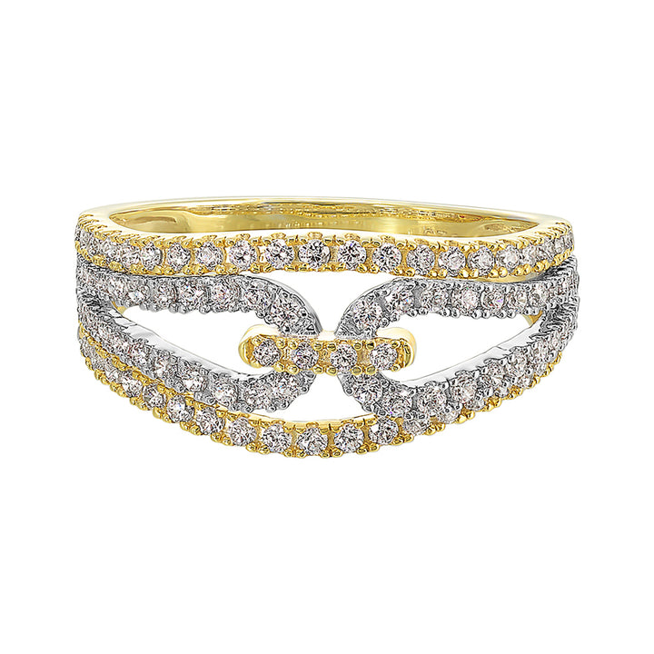 10Kt White Yellow Gold Diamond 3/4Ctw Ring