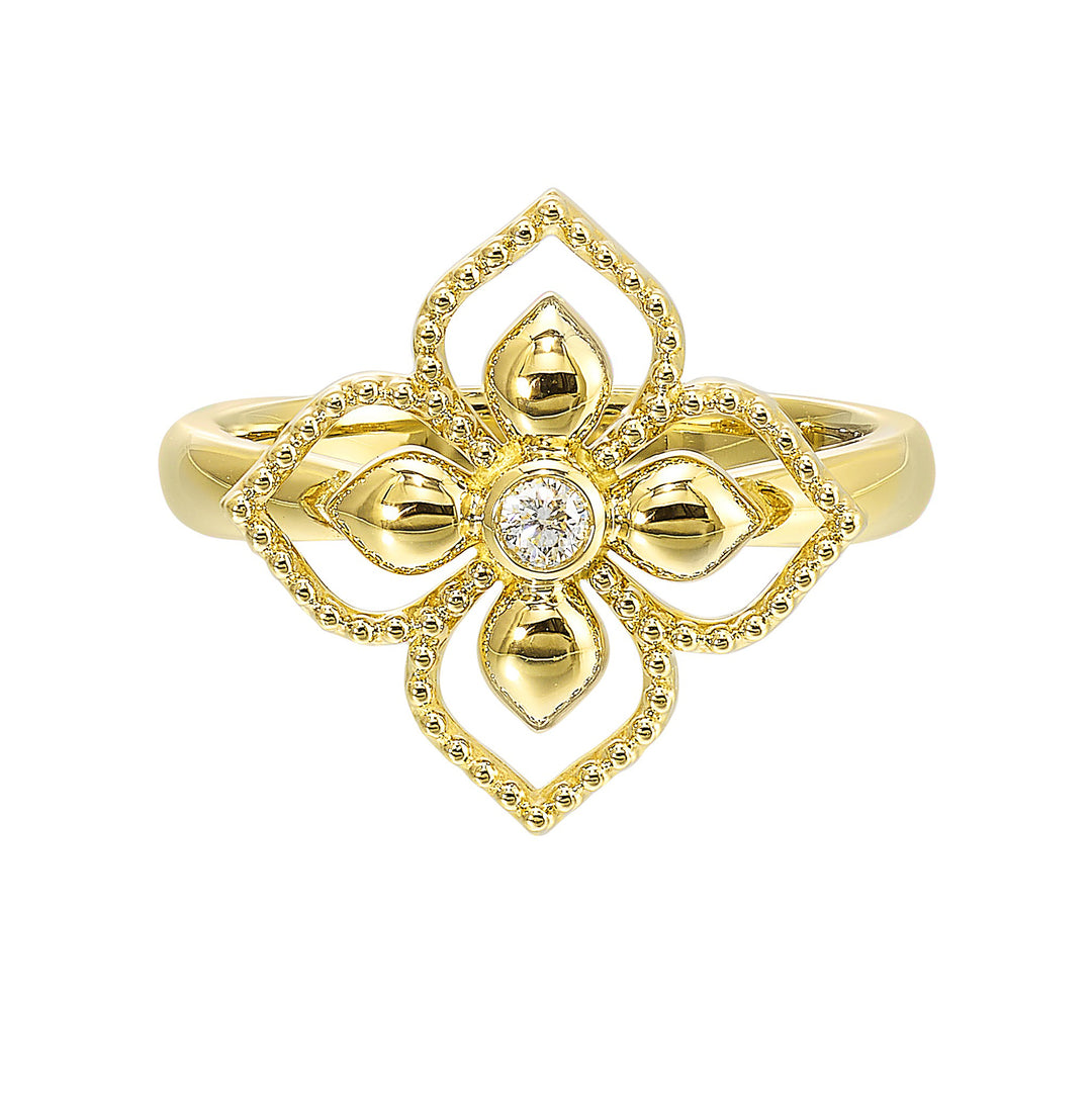 14Kt Yellow Gold Diamond 1/20Ctw Ring