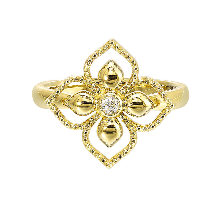 14Kt Yellow Gold Diamond 1/20Ctw Ring