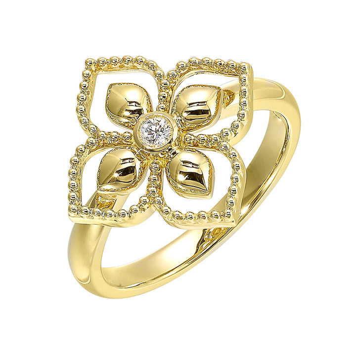 14Kt Yellow Gold Diamond 1/20Ctw Ring