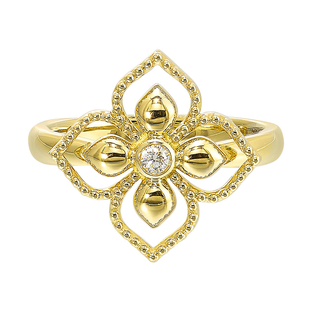 14Kt Yellow Gold Diamond 1/20Ctw Ring