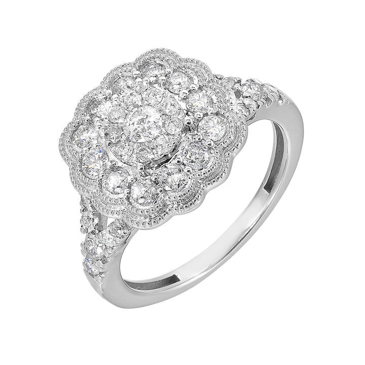 14Kt White Gold Diamond 1Ctw Ring