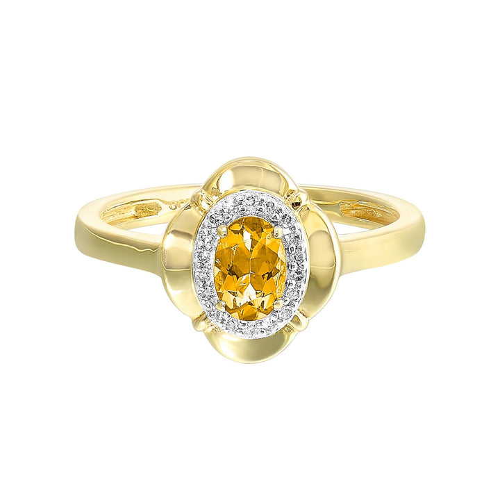 10Kt Yellow Gold Diamond 1/15Ctw & Citrine 3/8Ctw Ring