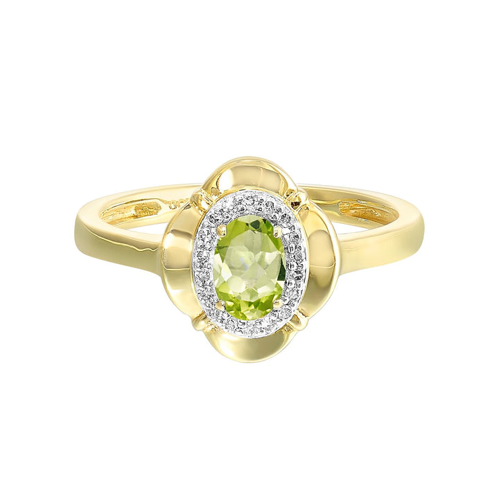 10Kt Yellow Gold Diamond 1/15Ctw & Peridot 1/2Ctw Ring