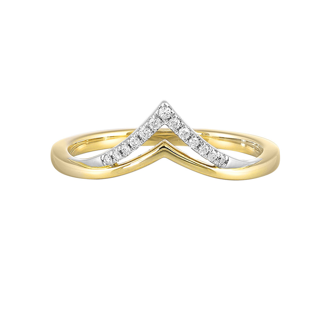 14Kt White Yellow Gold Diamond 1/20Ctw Ring
