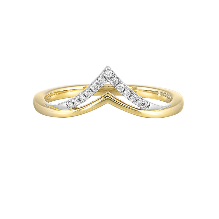 14Kt White Yellow Gold Diamond 1/20Ctw Ring