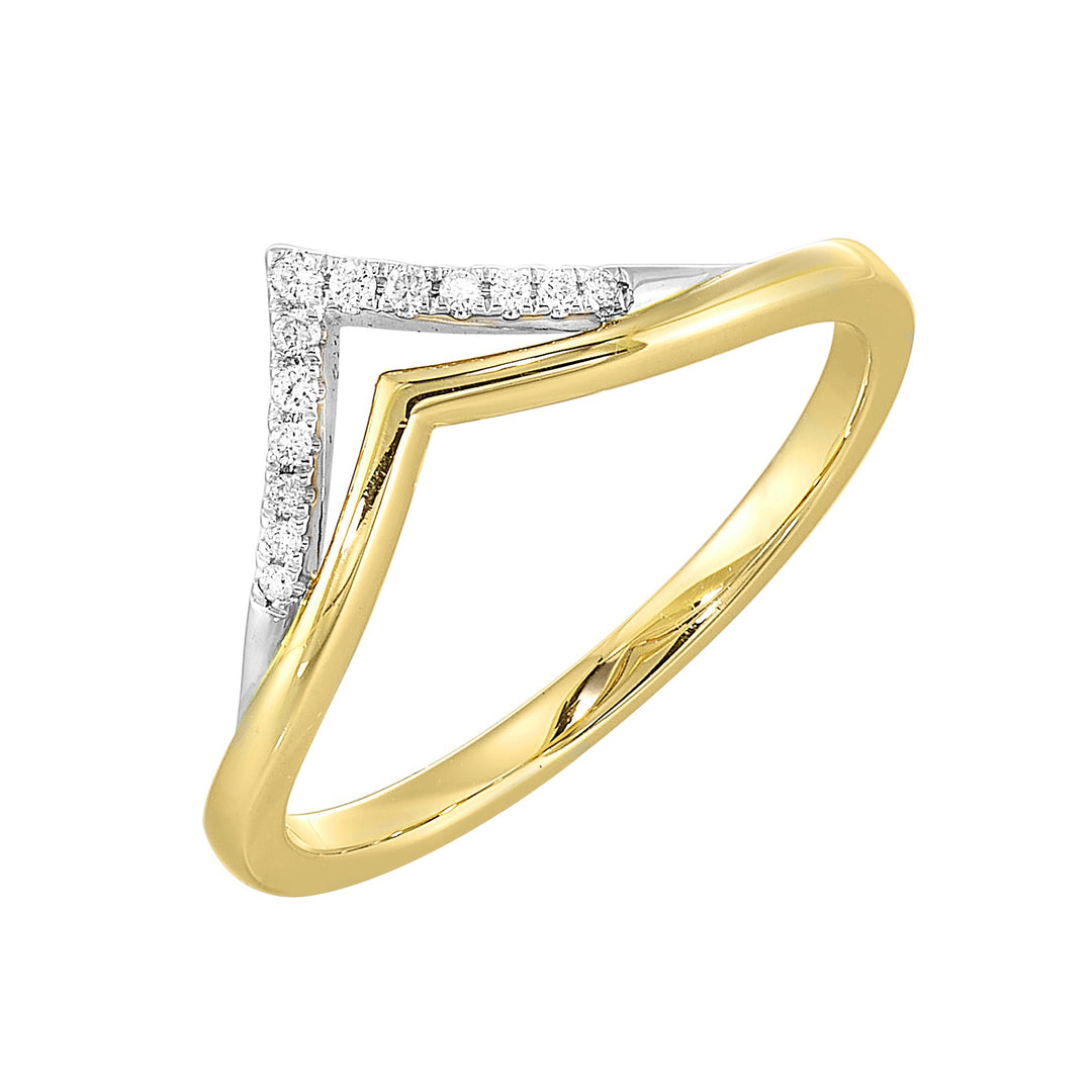 14Kt White Yellow Gold Diamond 1/20Ctw Ring