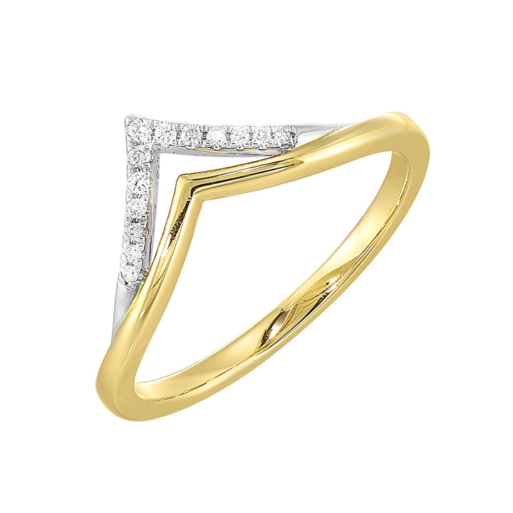 14Kt White Yellow Gold Diamond 1/20Ctw Ring