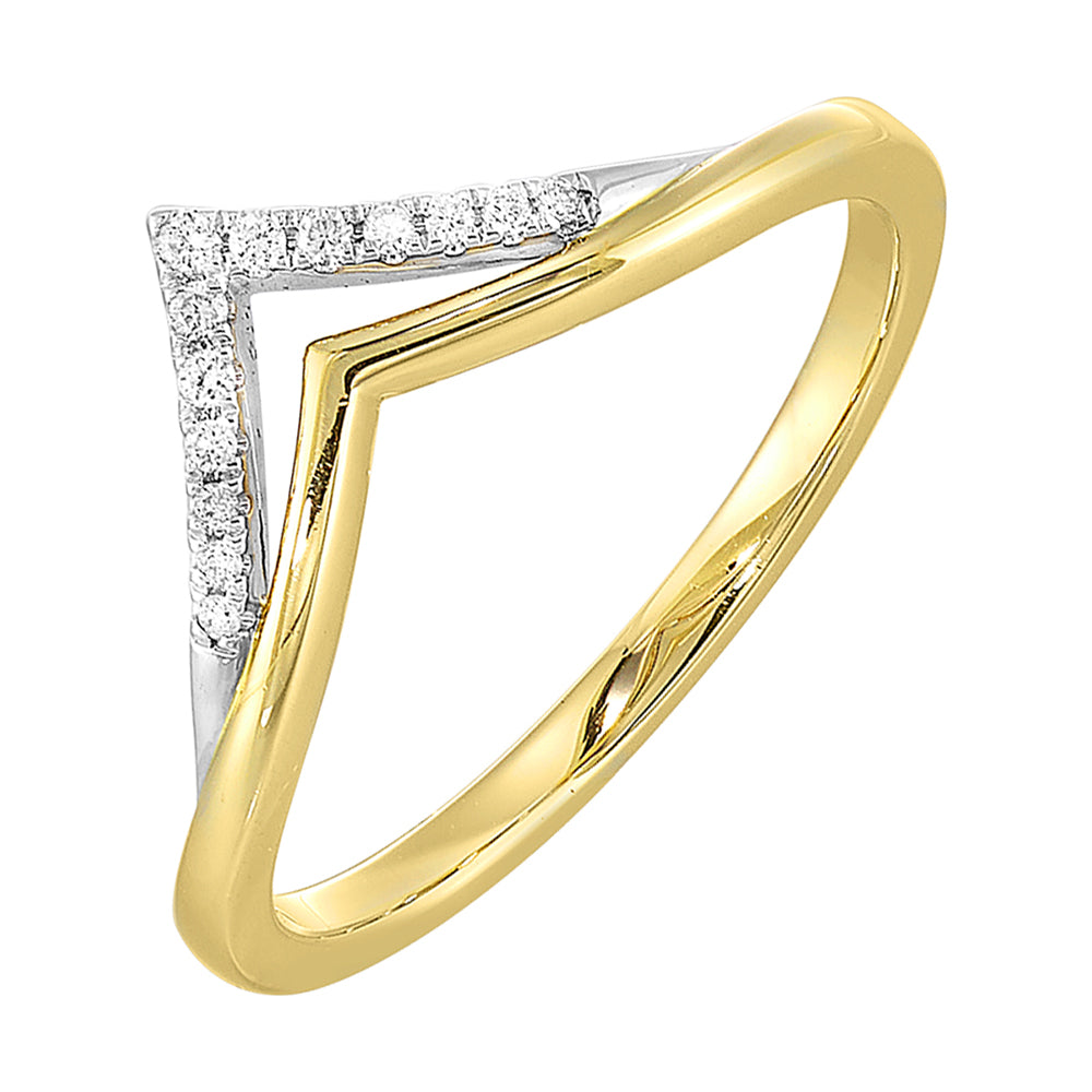 14Kt White Yellow Gold Diamond 1/20Ctw Ring