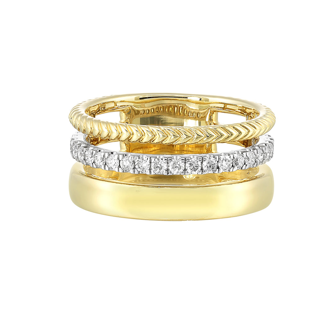 14Kt White Yellow Gold Diamond 1/3Ctw Ring