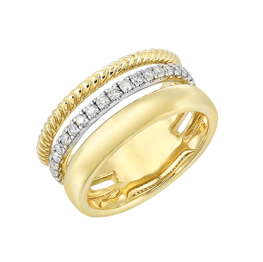 14Kt White Yellow Gold Diamond 1/3Ctw Ring