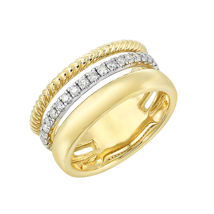 14Kt White Yellow Gold Diamond 1/3Ctw Ring