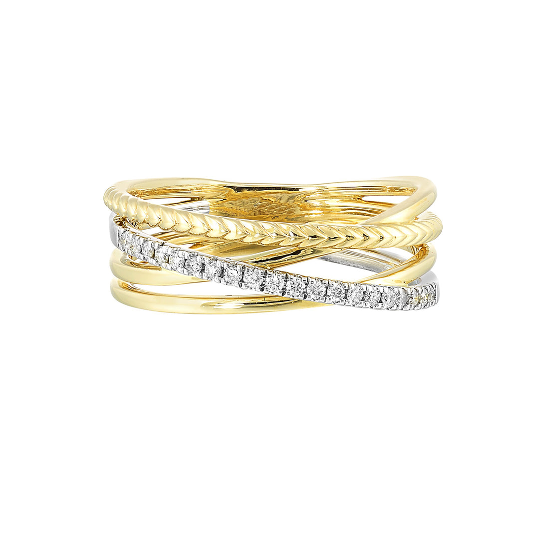 14Kt White Yellow Gold Diamond 1/8Ctw Ring