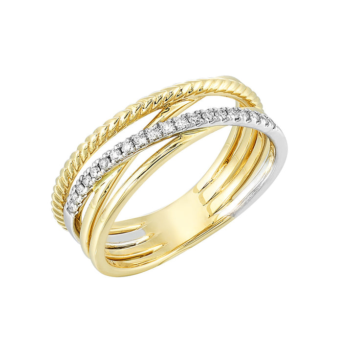 14Kt White Yellow Gold Diamond 1/8Ctw Ring