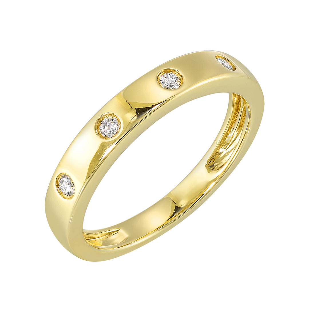 14Kt Yellow Gold Diamond 1/12Ctw Ring
