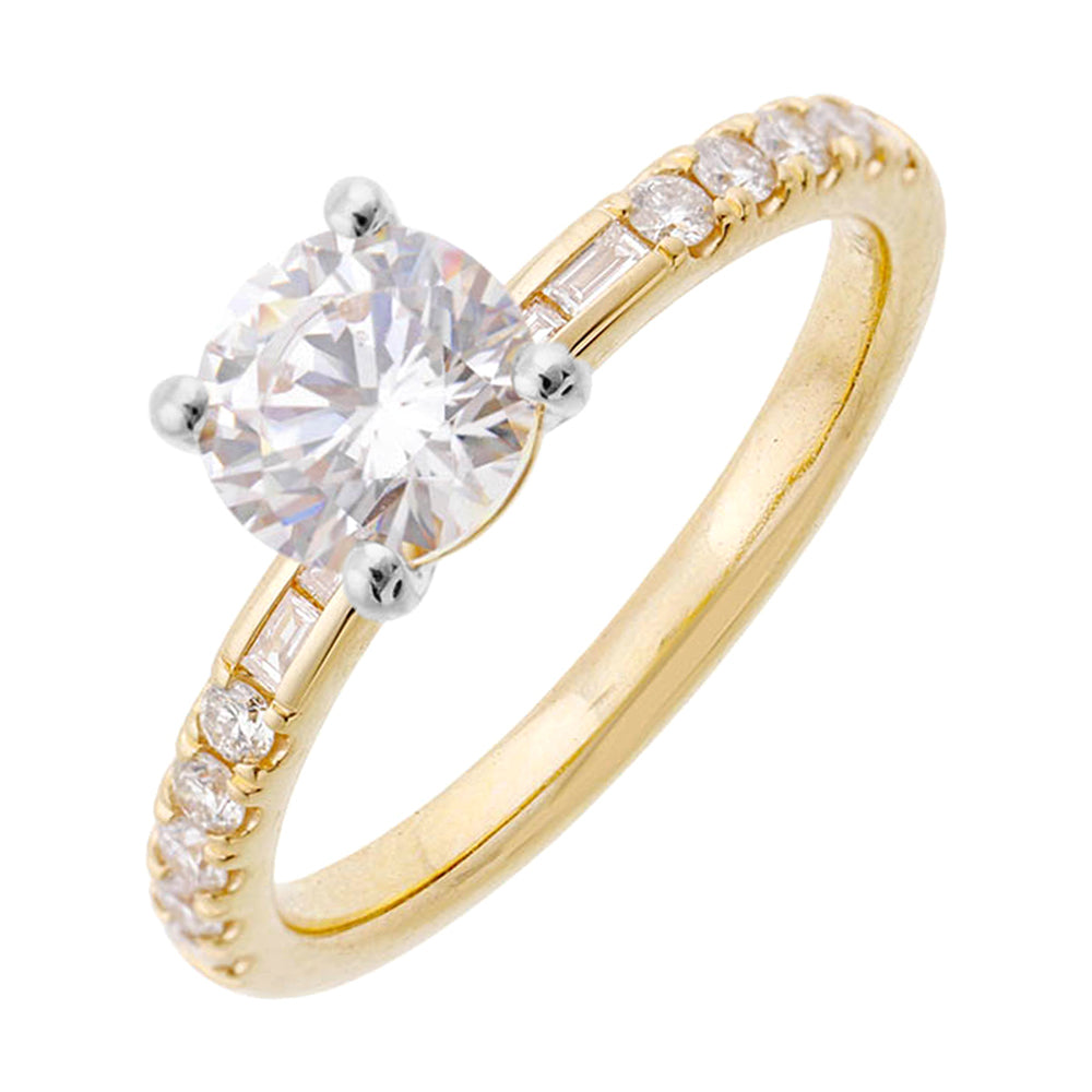 14Kt White Yellow Gold Diamond 1/4Ctw Ring