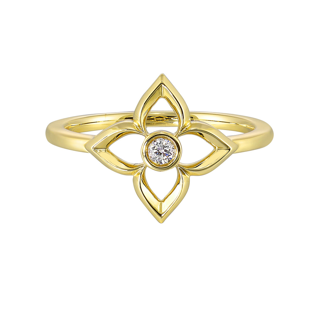 14Kt Yellow Gold Diamond 1/20Ctw Ring