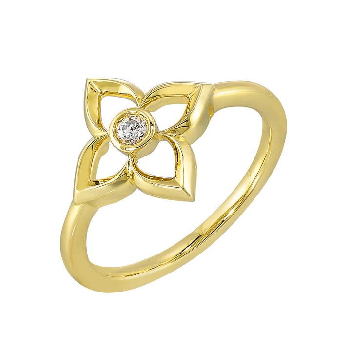 14Kt Yellow Gold Diamond 1/20Ctw Ring