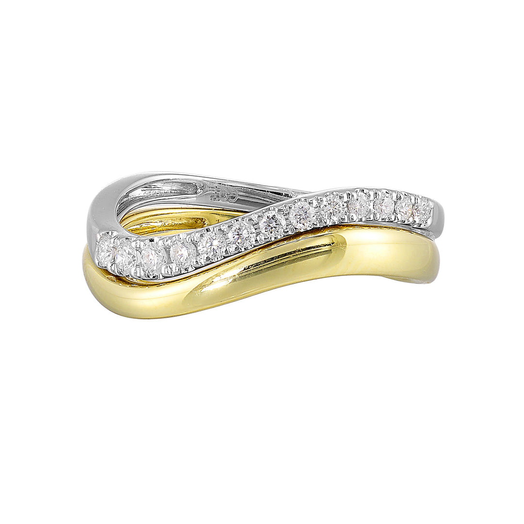 14Kt White Yellow Gold Diamond 1/5Ctw Ring