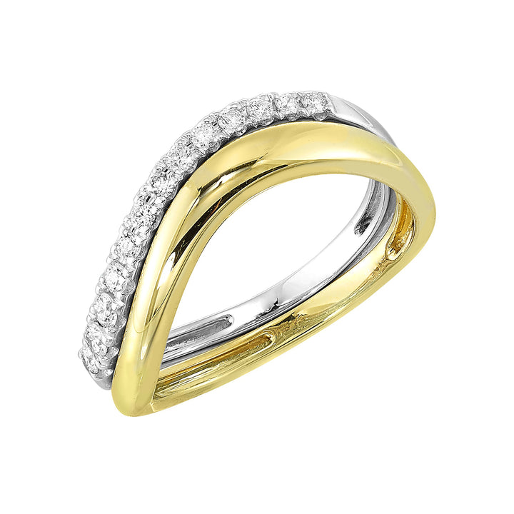 14Kt White Yellow Gold Diamond 1/5Ctw Ring
