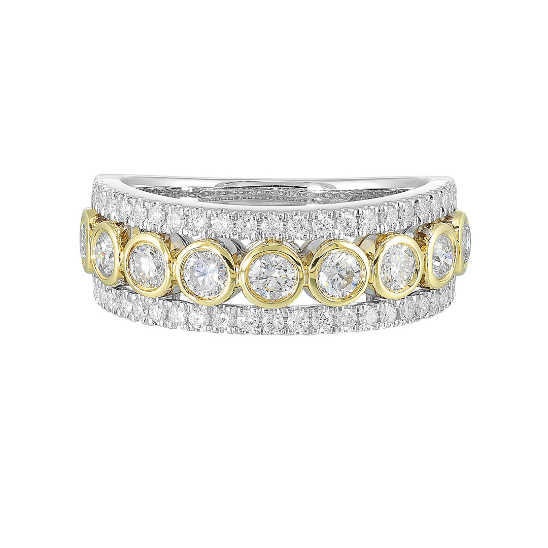 14Kt White Yellow Gold Diamond 1Ctw Ring