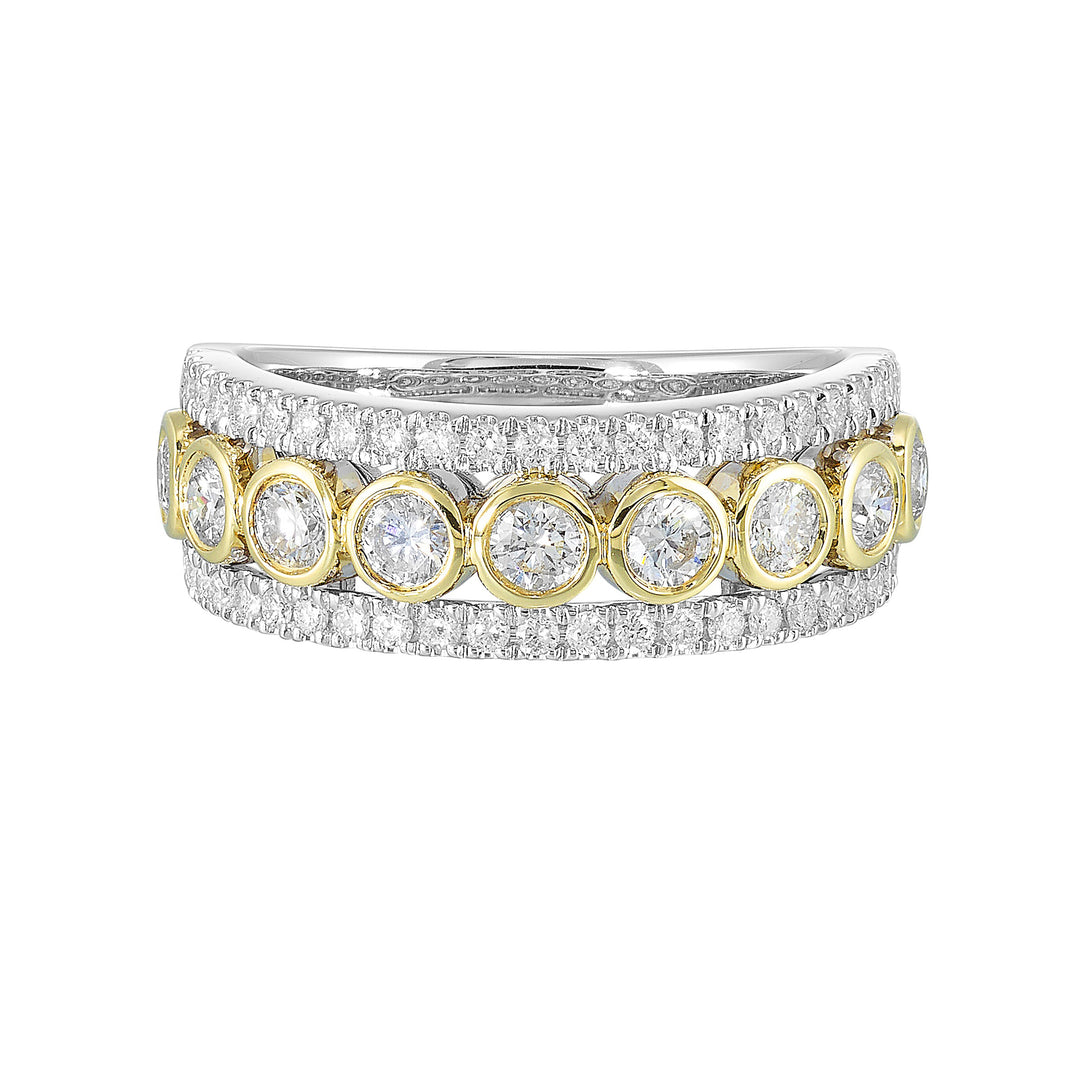 14Kt White Yellow Gold Diamond 1Ctw Ring
