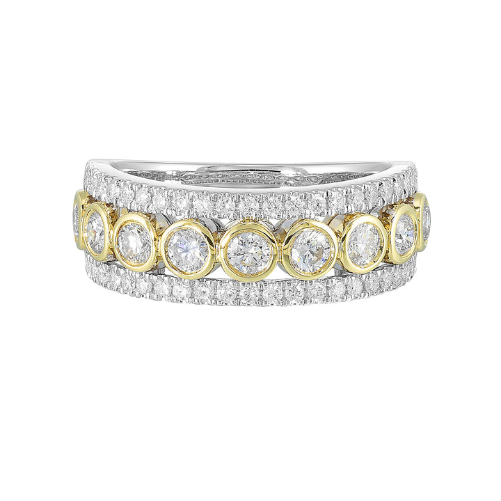 14Kt White Yellow Gold Diamond 1Ctw Ring