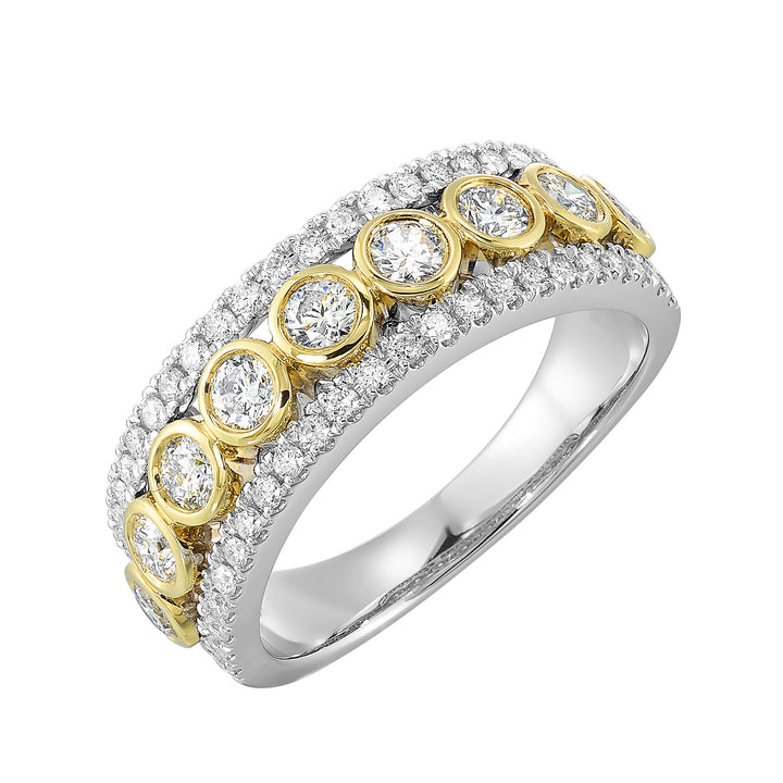 14Kt White Yellow Gold Diamond 1Ctw Ring