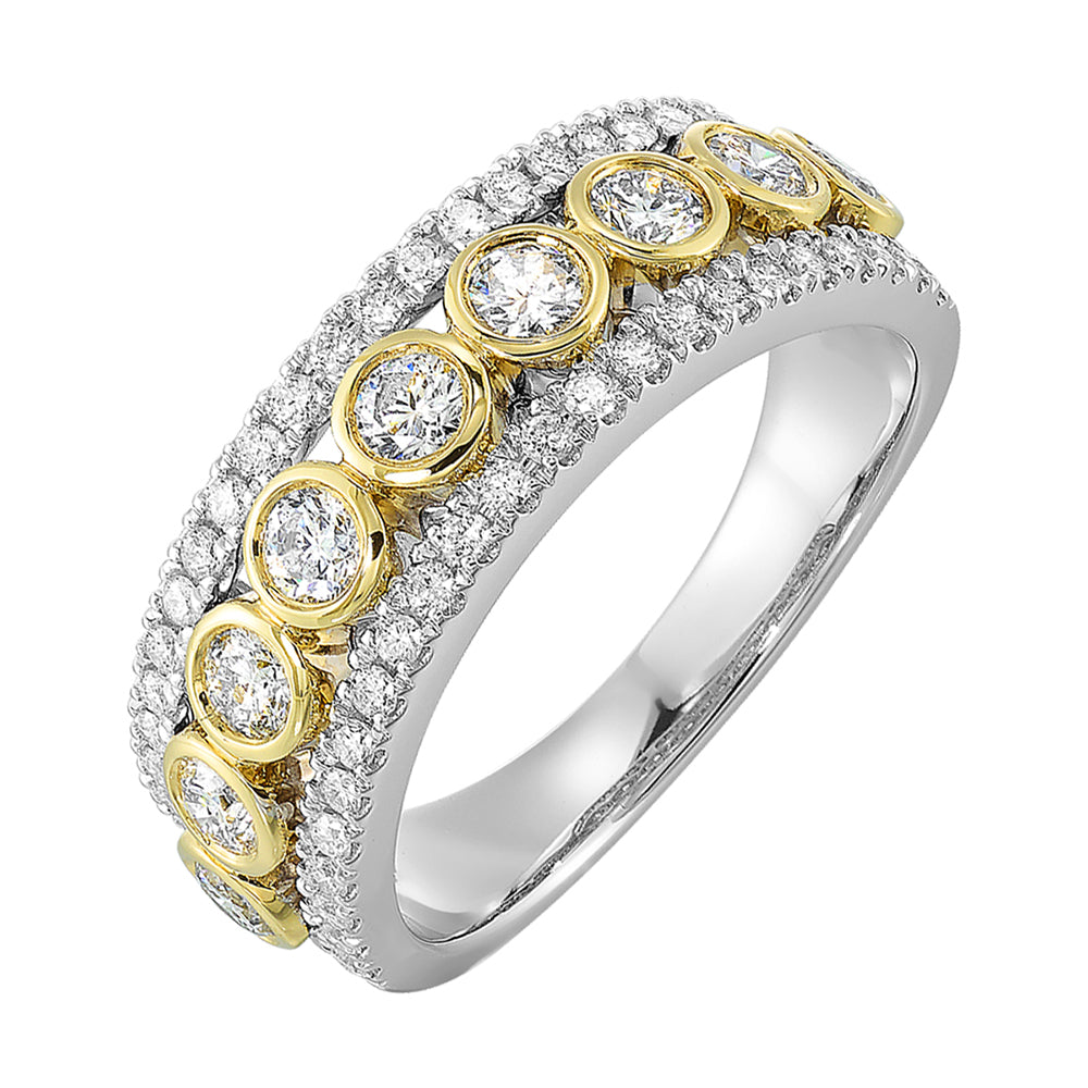 14Kt White Yellow Gold Diamond 1Ctw Ring