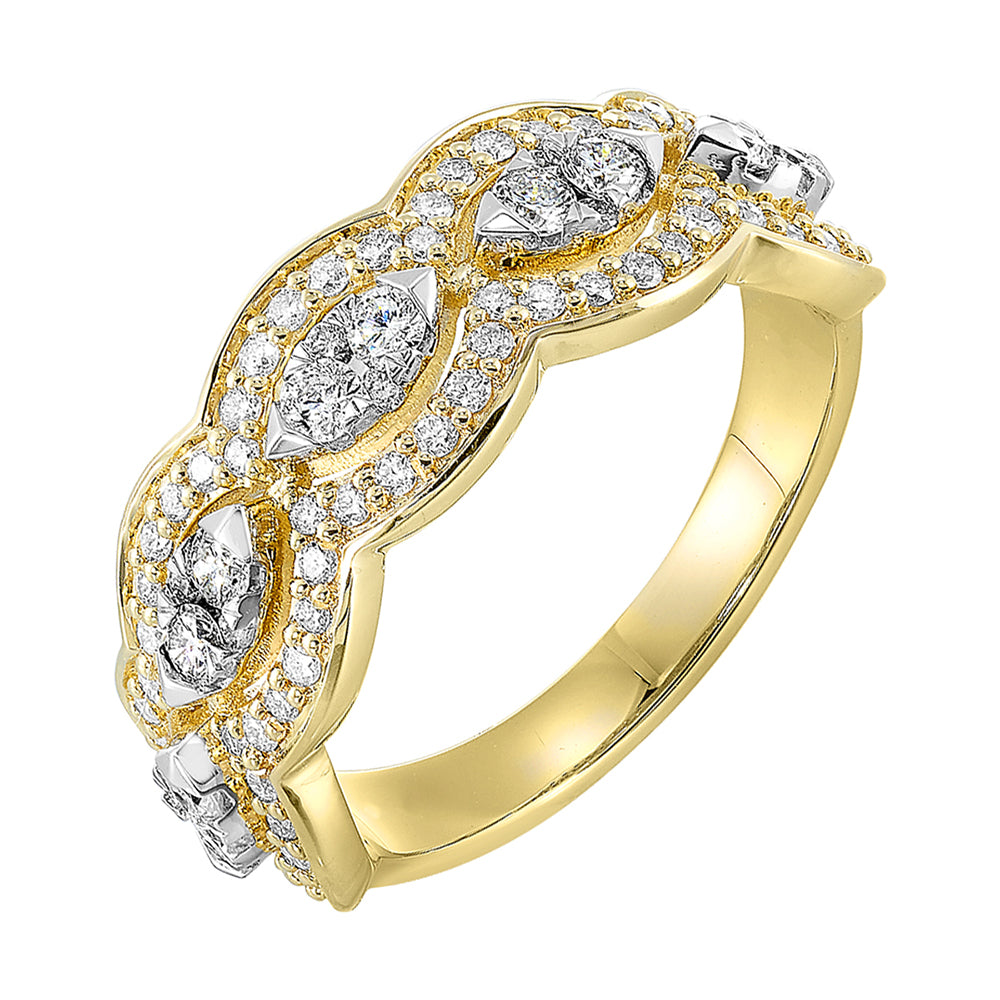 14Kt Yellow Gold Diamond 3/4Ctw Ring