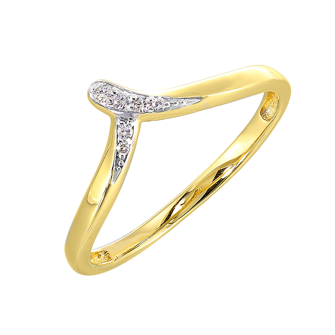 14Kt Yellow Gold Diamond 1/20Ctw Ring