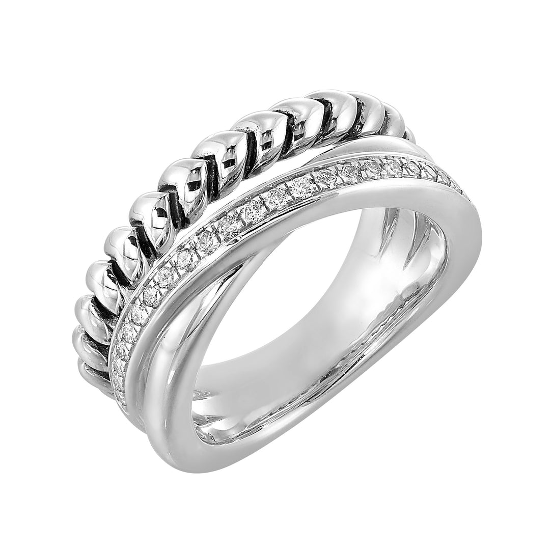 Silver Diamond 1/5Ctw Ring