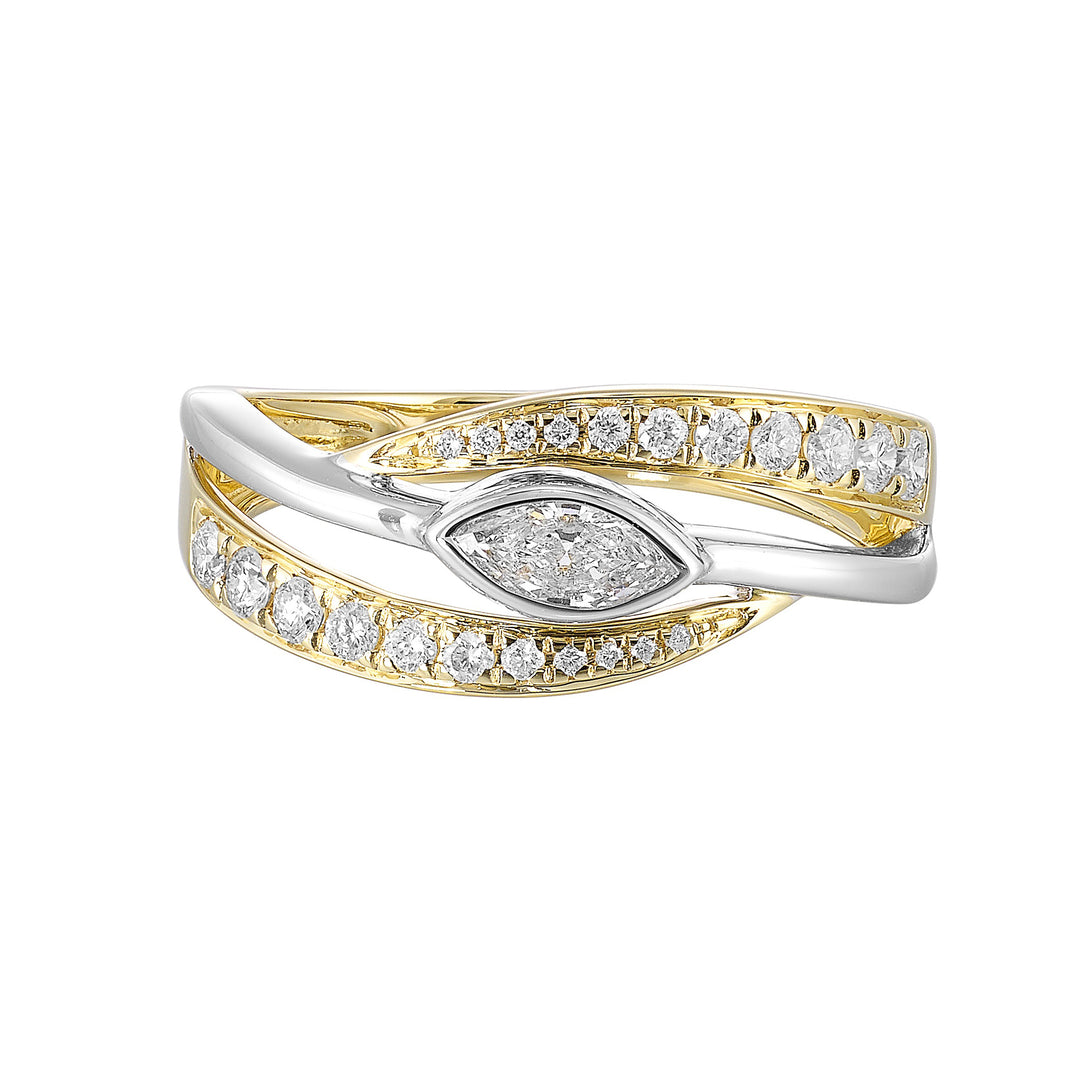14Kt White Yellow Gold Diamond 1/2Ctw Ring