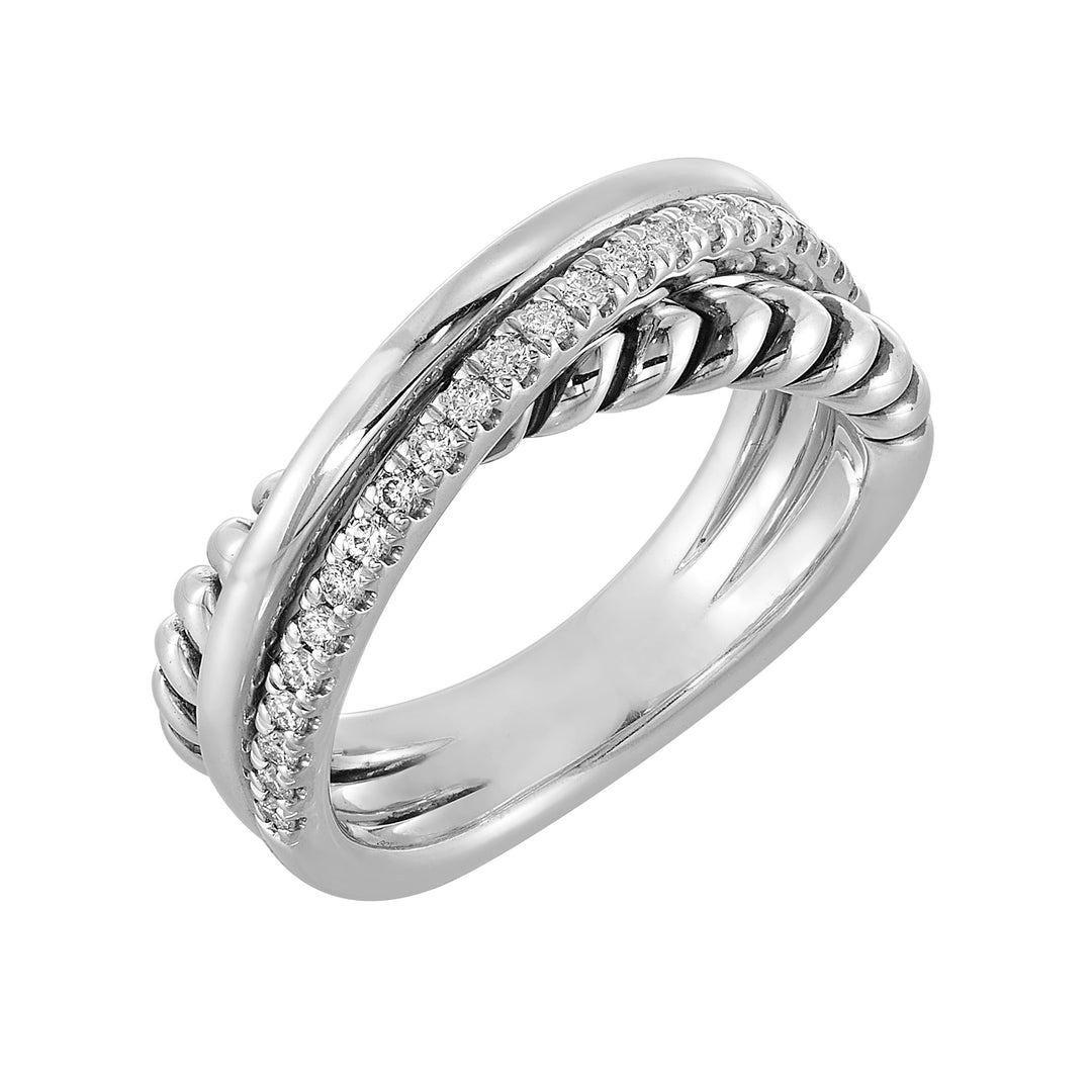 Silver White Diamond 1/5Ctw Ring