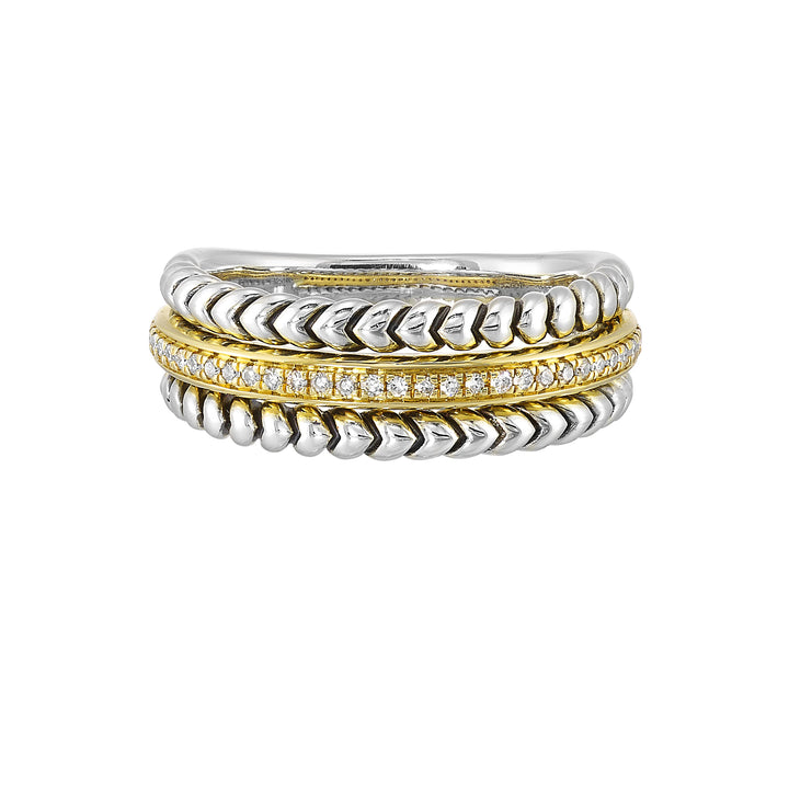 Gold Silver White Yellow Gold Diamond 1/10Ctw Ring