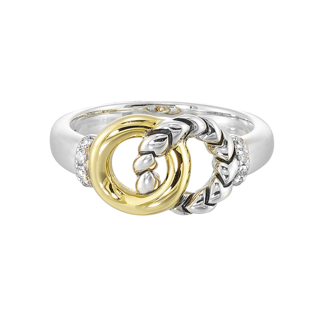 Gold Silver White Yellow Diamond 1/20Ctw Ring