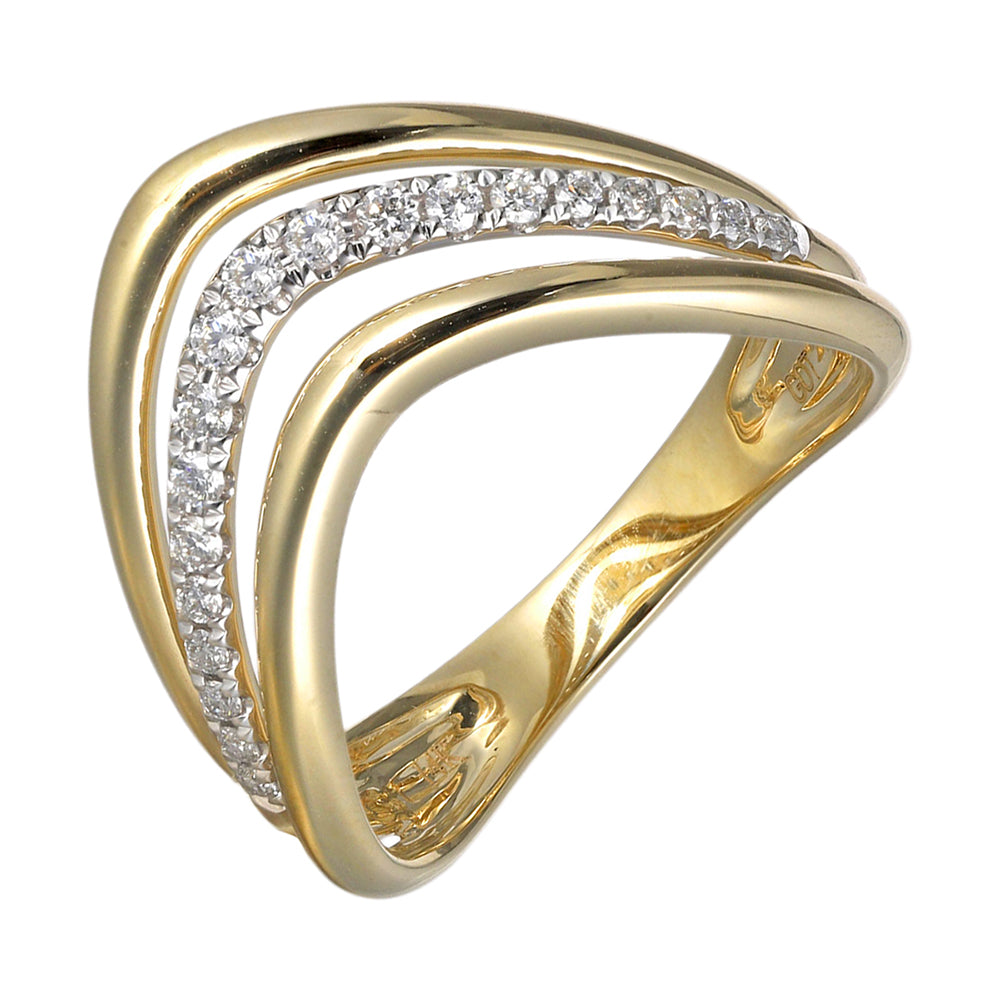 14Kt Yellow Gold Diamond 1/5Ctw Ring
