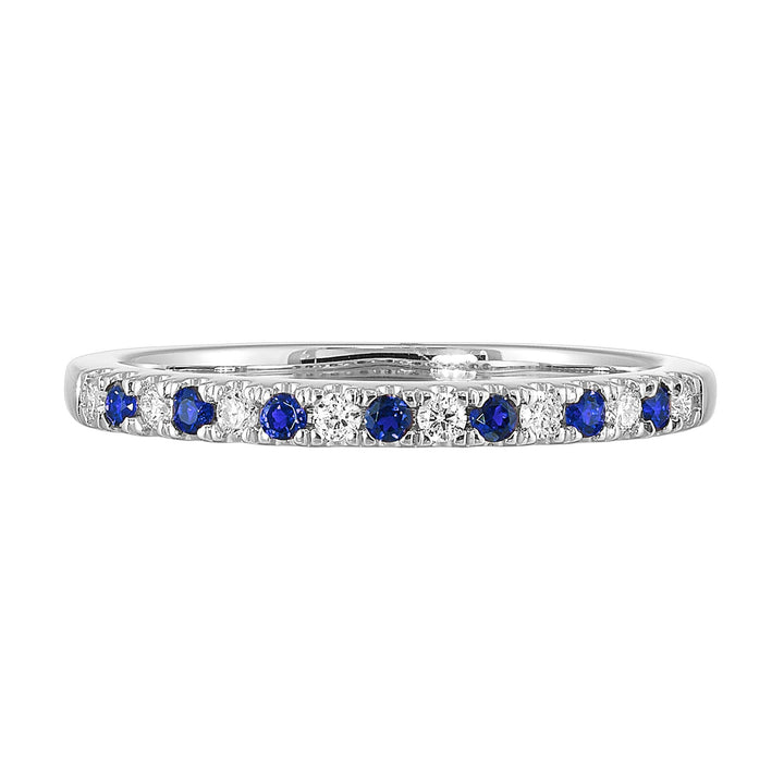 10Kt White Gold Diamond 1/8Ctw & Sapphire1/8Ctw Ring