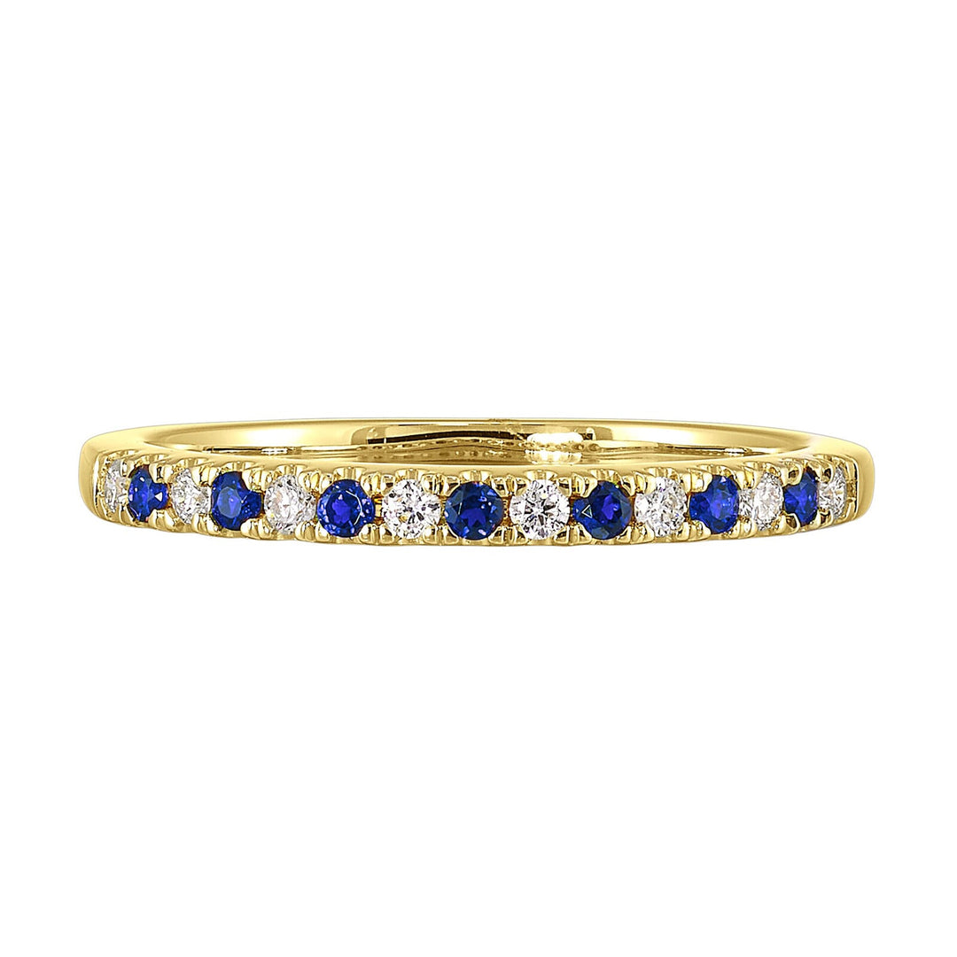 10Kt Yellow Gold Diamond 1/8Ctw & Sapphire1/8Ctw Ring