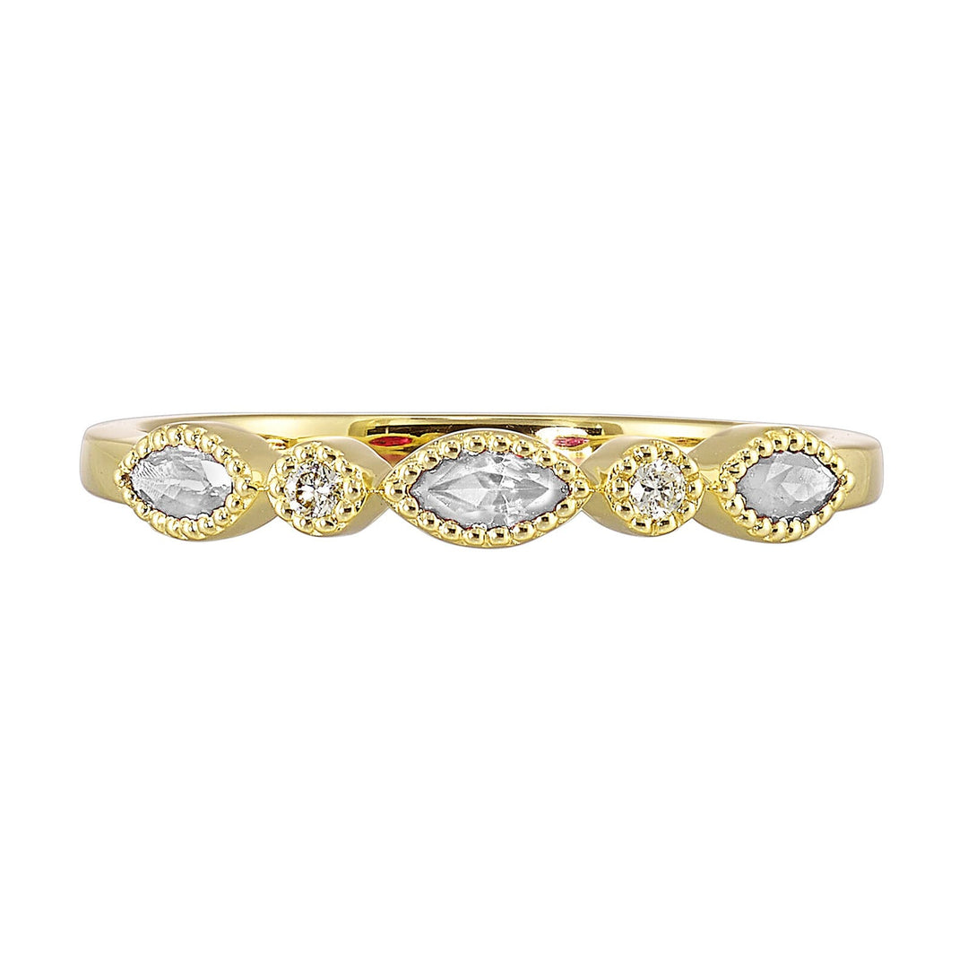 10Kt Yellow Gold Diamond 1/50Ctw & White Topaz 1/7Ctw Ring
