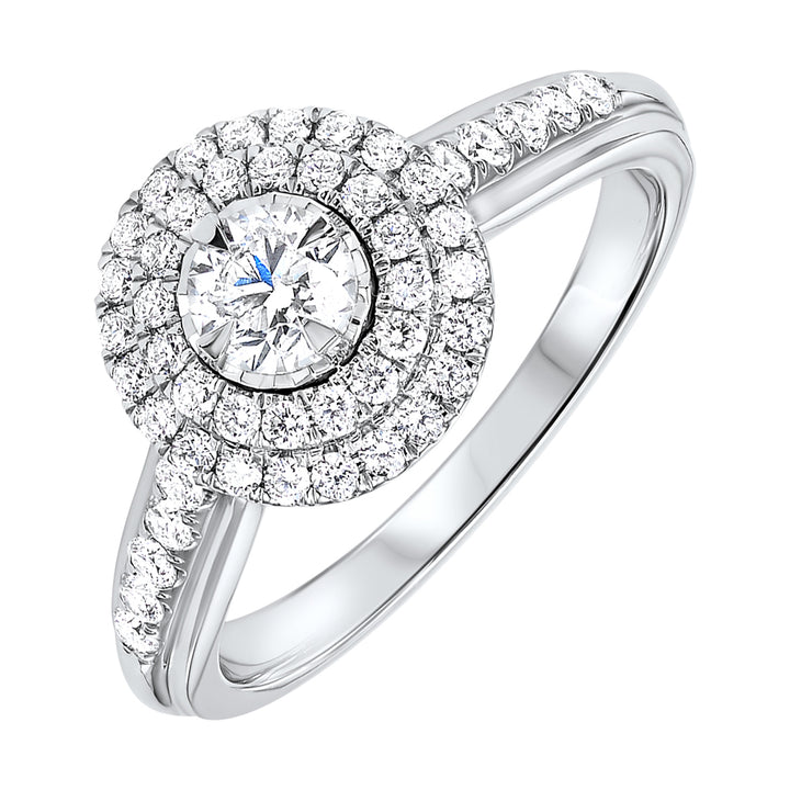 Silver White Diamond 3/4Ctw Ring