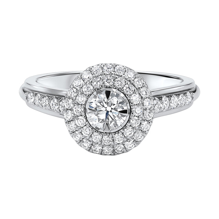 Silver White Diamond 3/4Ctw Ring