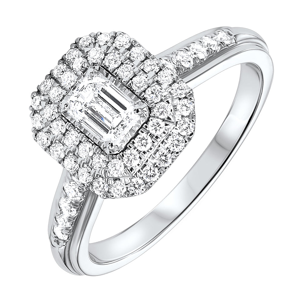 Silver White Diamond 3/4Ctw Ring