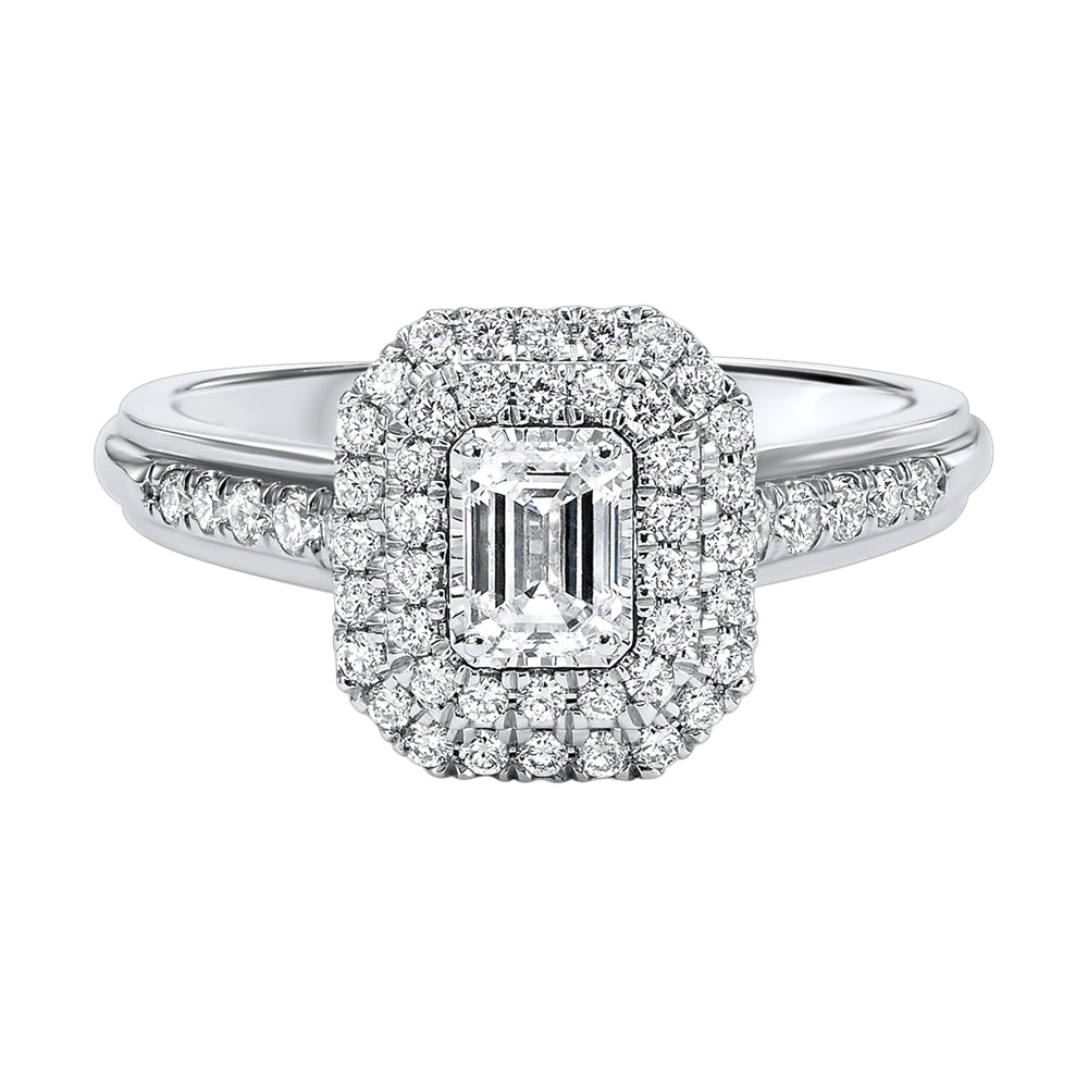 Silver White Diamond 3/4Ctw Ring