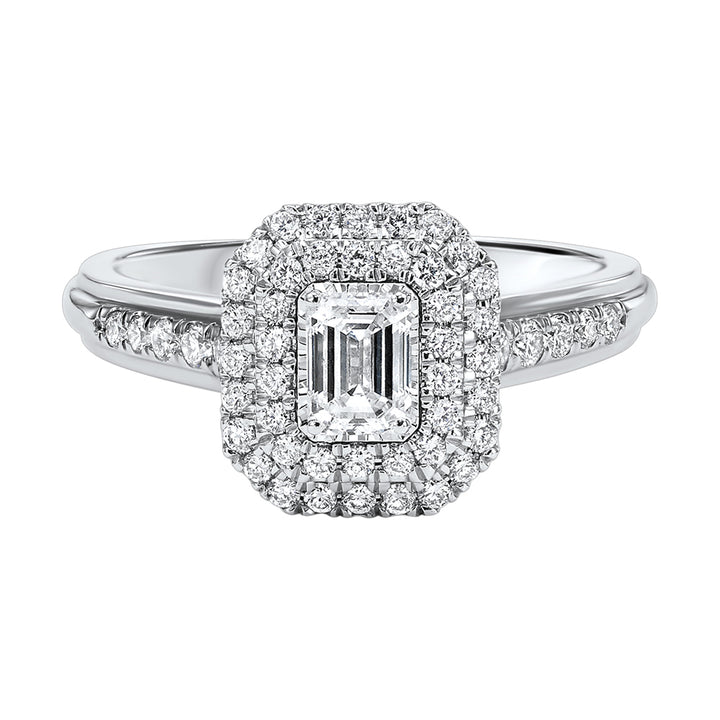 Silver White Diamond 3/4Ctw Ring