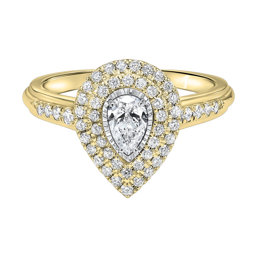 14Kt Yellow Gold Diamond 3/4Ctw Ring