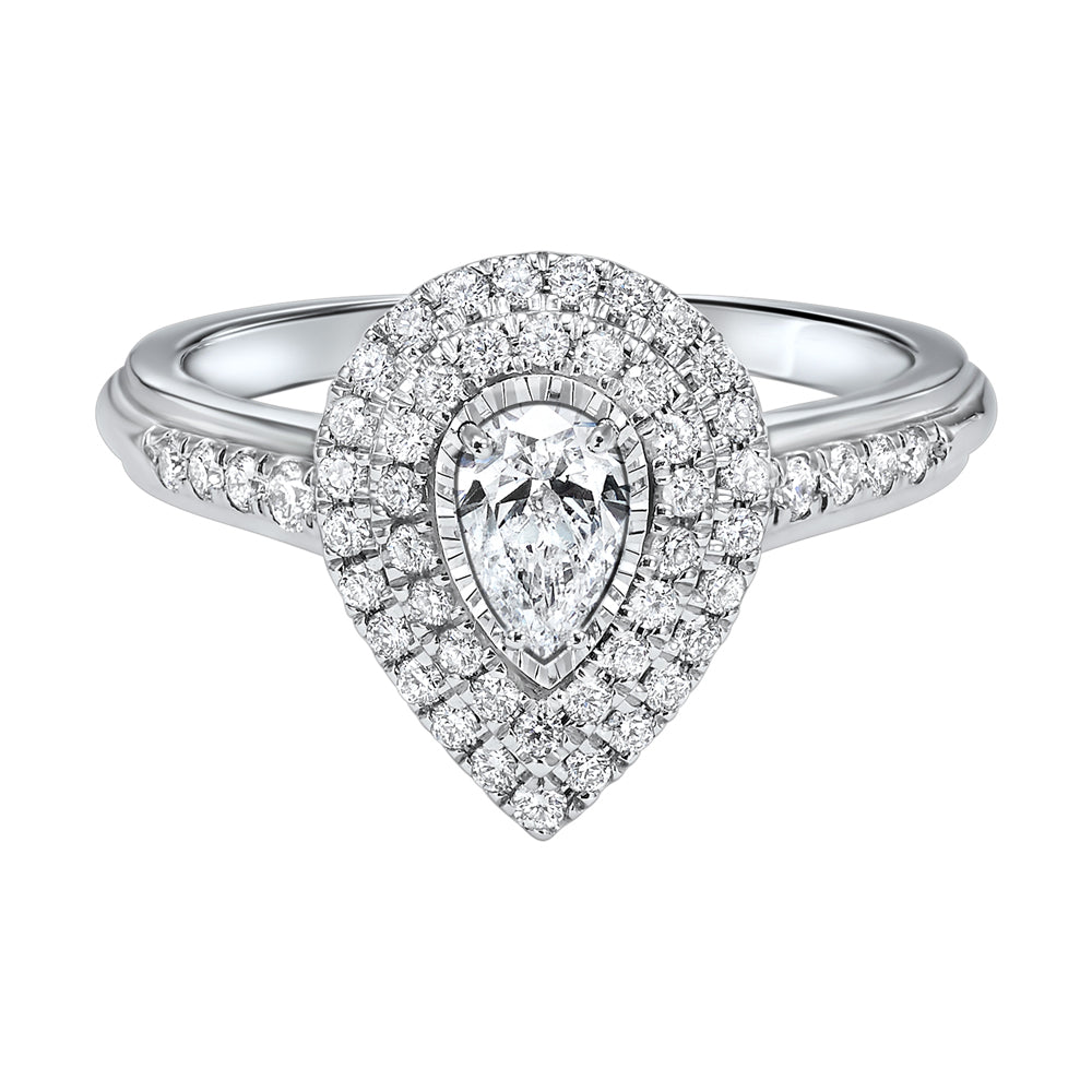 Silver White Diamond 3/4Ctw Ring