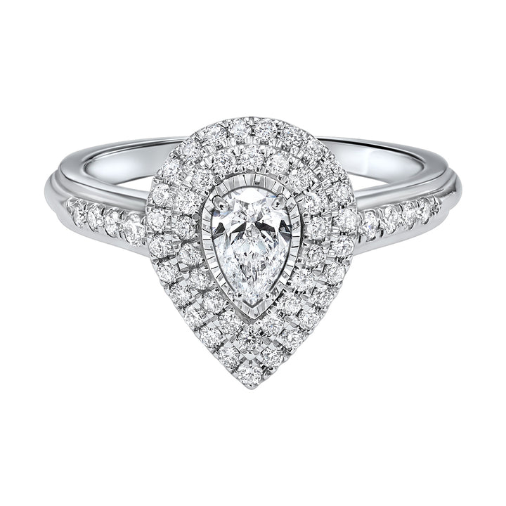 Silver White Diamond 3/4Ctw Ring
