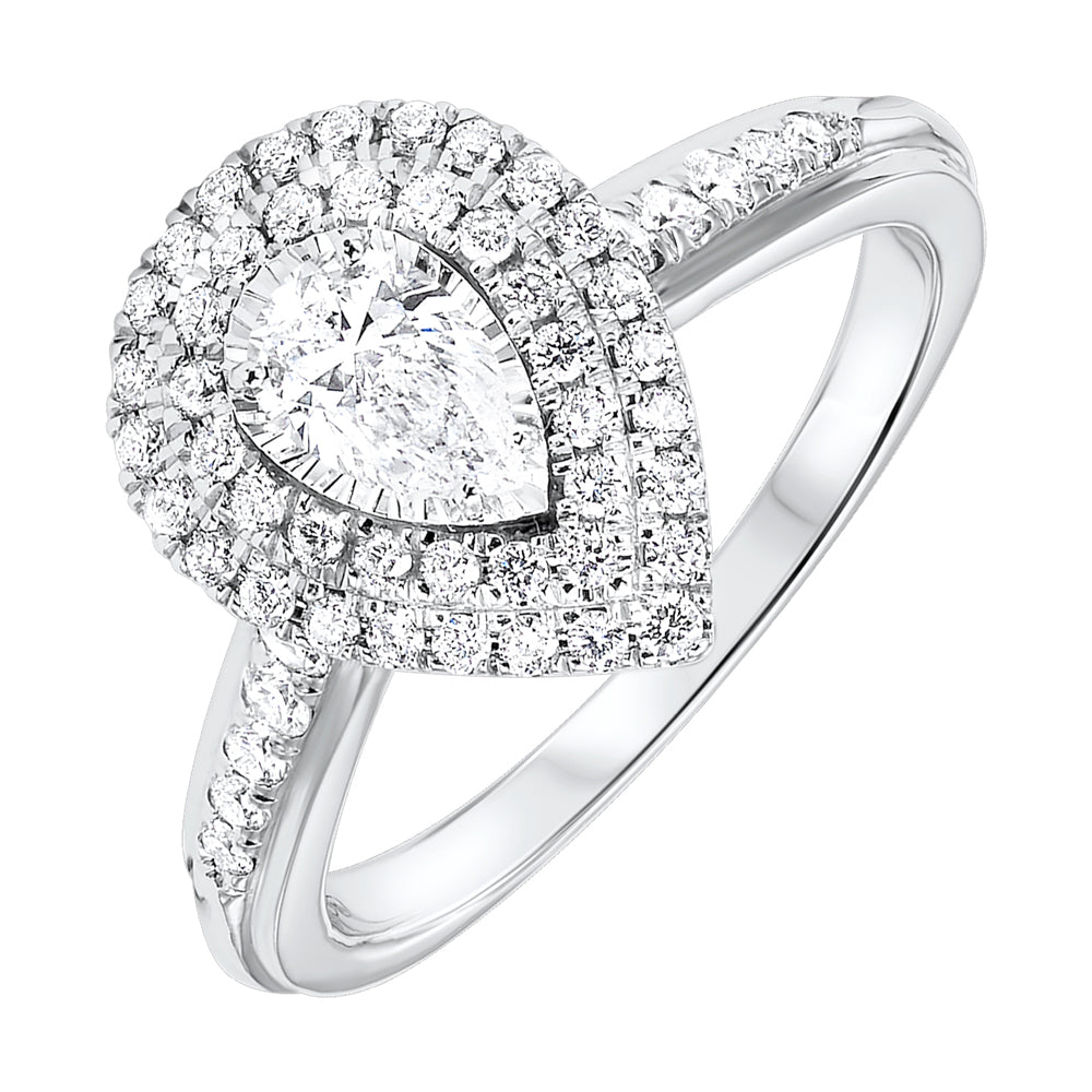Silver White Diamond 3/4Ctw Ring